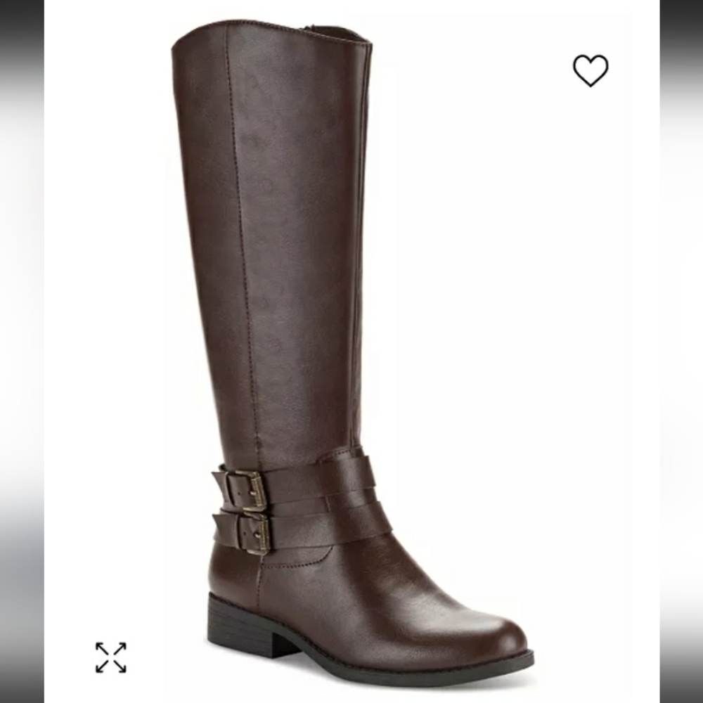 New style & co womens brown riding boots